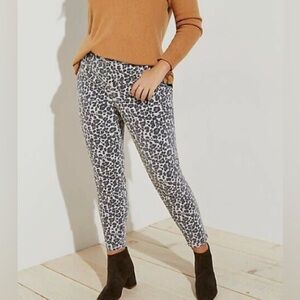NEW LOFT PLUS Leopard Print Skinny Jeans